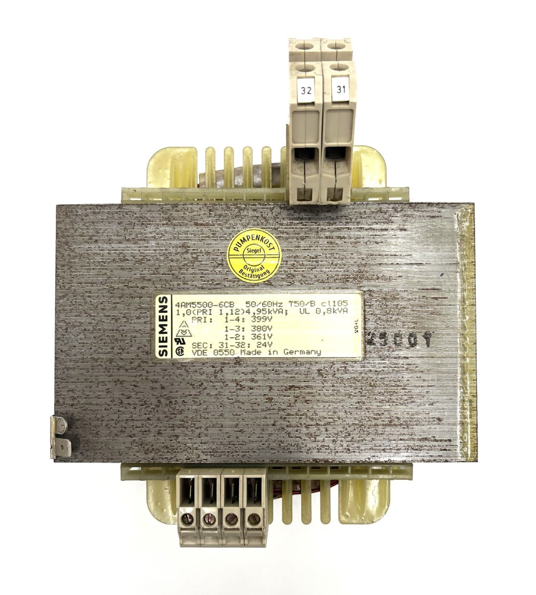 Transformator Siemens 4AM5500-6CB Trafo pri.399/380/361V  sek.24V  800VA  T9/1011