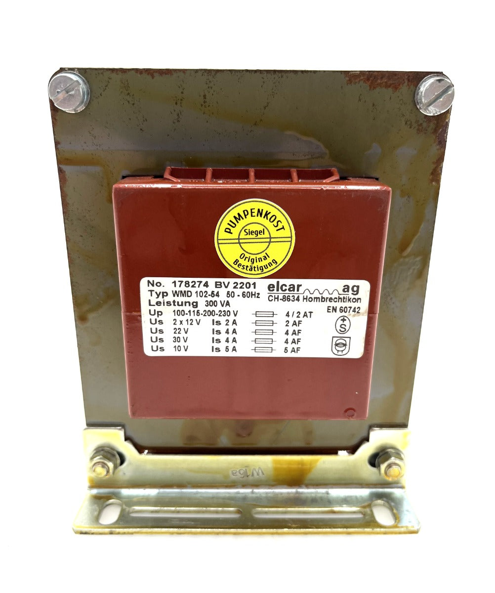 elcar Transformator  WMD 102-54  Trafo  pri.100-230 V  sek.10-30V/2x12V  T9/1020