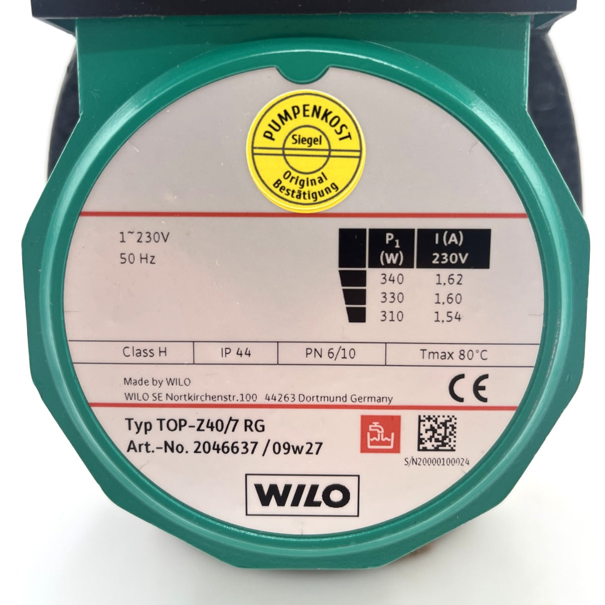 Wilo TOP Z 40/7 RG Zirkulationspumpe für Trinkwasser – Umwälzpumpe 1x230V 250mm P23/7