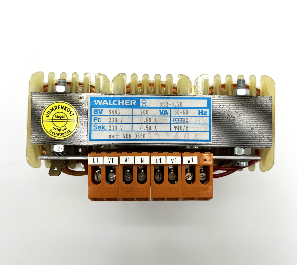 Walcher KT3-0,20 BV 9483  Trafo pri. 230V sek. 230V 200 VA  T10/114