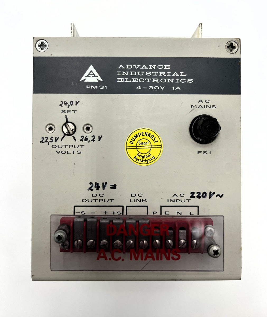Advance Industrial Elec. Trafo PM31/24 pri 220V sec 22,5V  24V 26,2V  T10/113