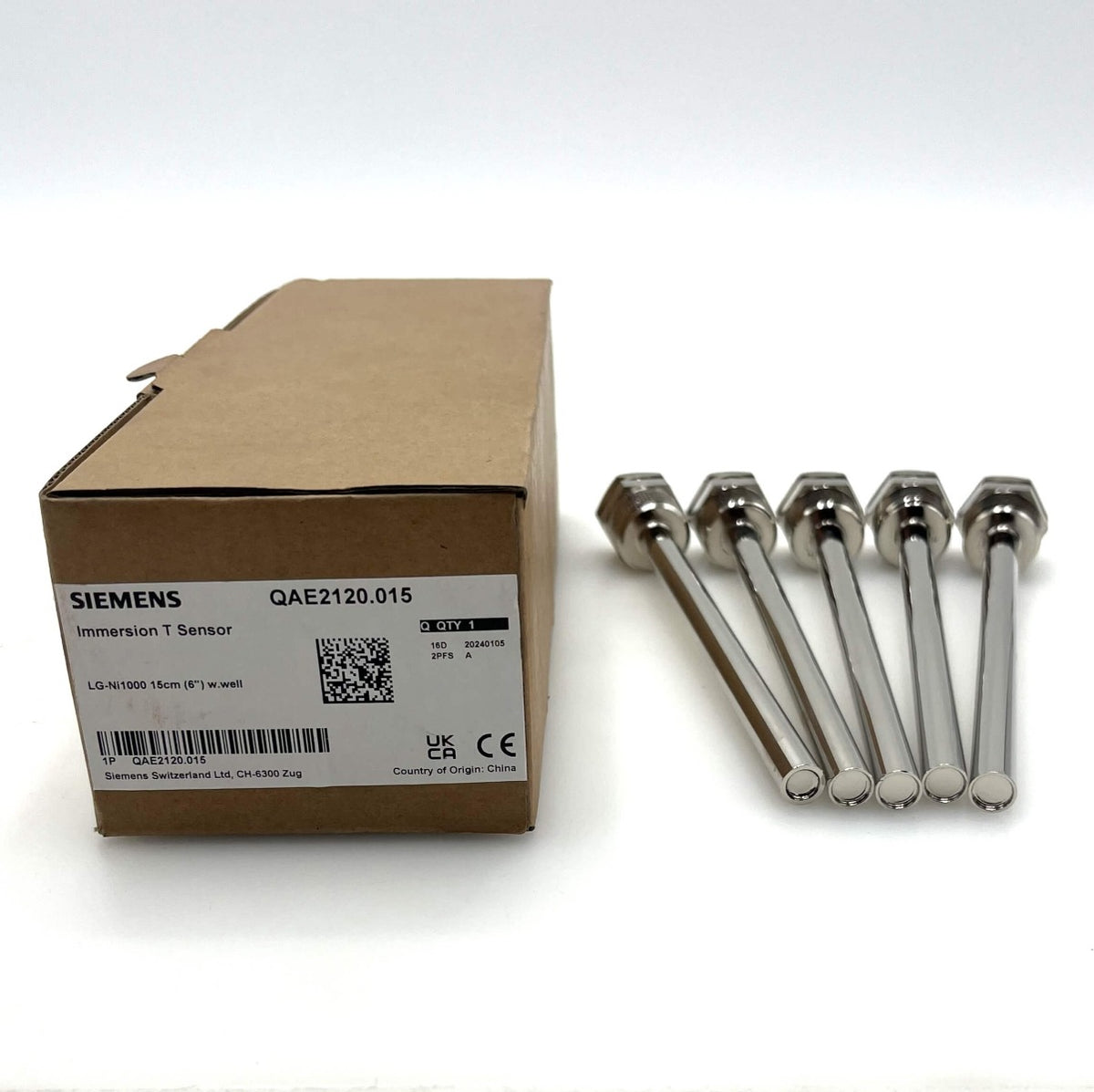 5x Schutzrohr für Siemens Tauchtemperaturfühler QAE2120.015 G ½ A 150mm P26/16 