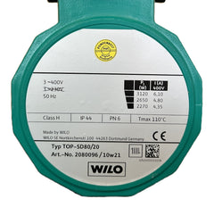 Wilo Top S 80 / 20 Pumpenkopf 3x400 V Heizungspumpe Umwälzpumpe P20/24
