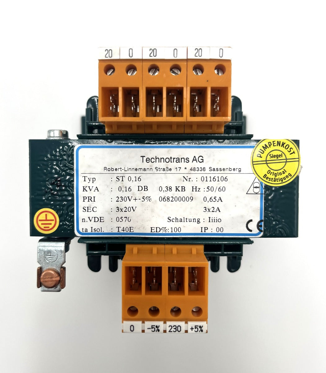 Technotrans ST 0,16 Trafo pri. 230V sec. 3 x 20V 160VA   T10/117