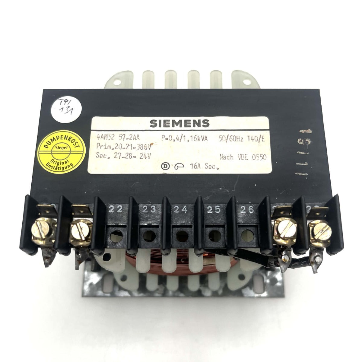 SIEMENS Trafo 4AM52 57-2AA 380V → 24V 400VA Transformator T9/131