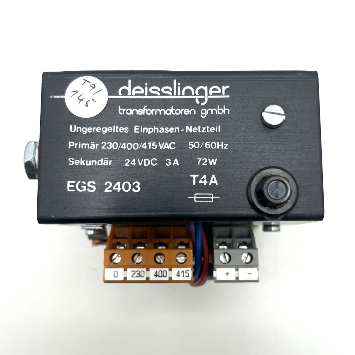Deisslinger EGS 2403 Trafo 230/400/415V → 24V DC 3A Transformator T9/145