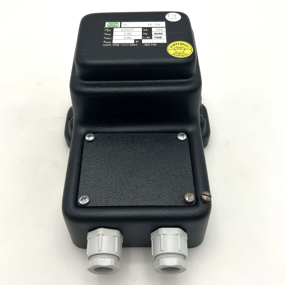 TTH EVGTP Transformator 230V → 230V 150VA Sicherheitstrenntrafo IP54  T9/165