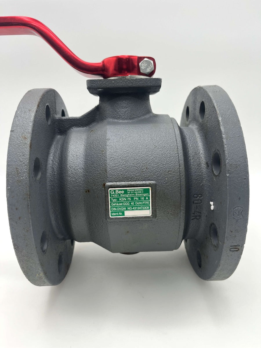 Absperrventil KSN 75 PN 16 A Gehäuse GGG 40 PTEFE  Hahn Bl 180mm G.Bee   P15/388
