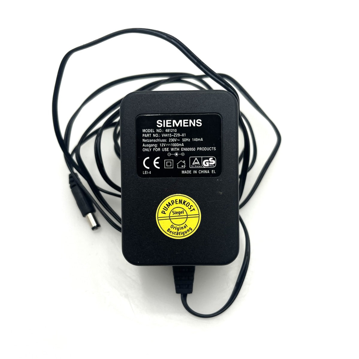 Netzteil Siemens 481210 input 230 V 140 mA output 12 V 1000mA Adapter T9/1092 