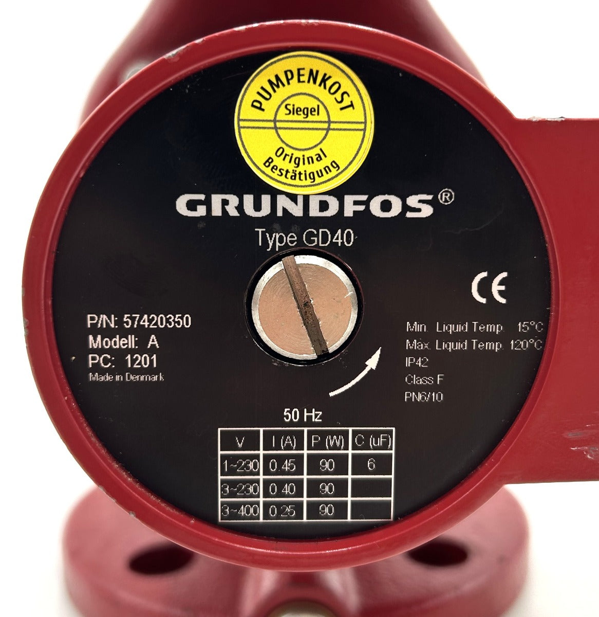 Grundfos GD 40 Heizungspumpe 3x400V Umwälzpumpe 220mm P16/522