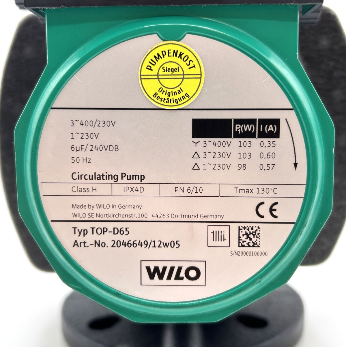 Wilo Top-D65 Heizungspumpe 3x400V Umwälzpumpe 280mm P15/137