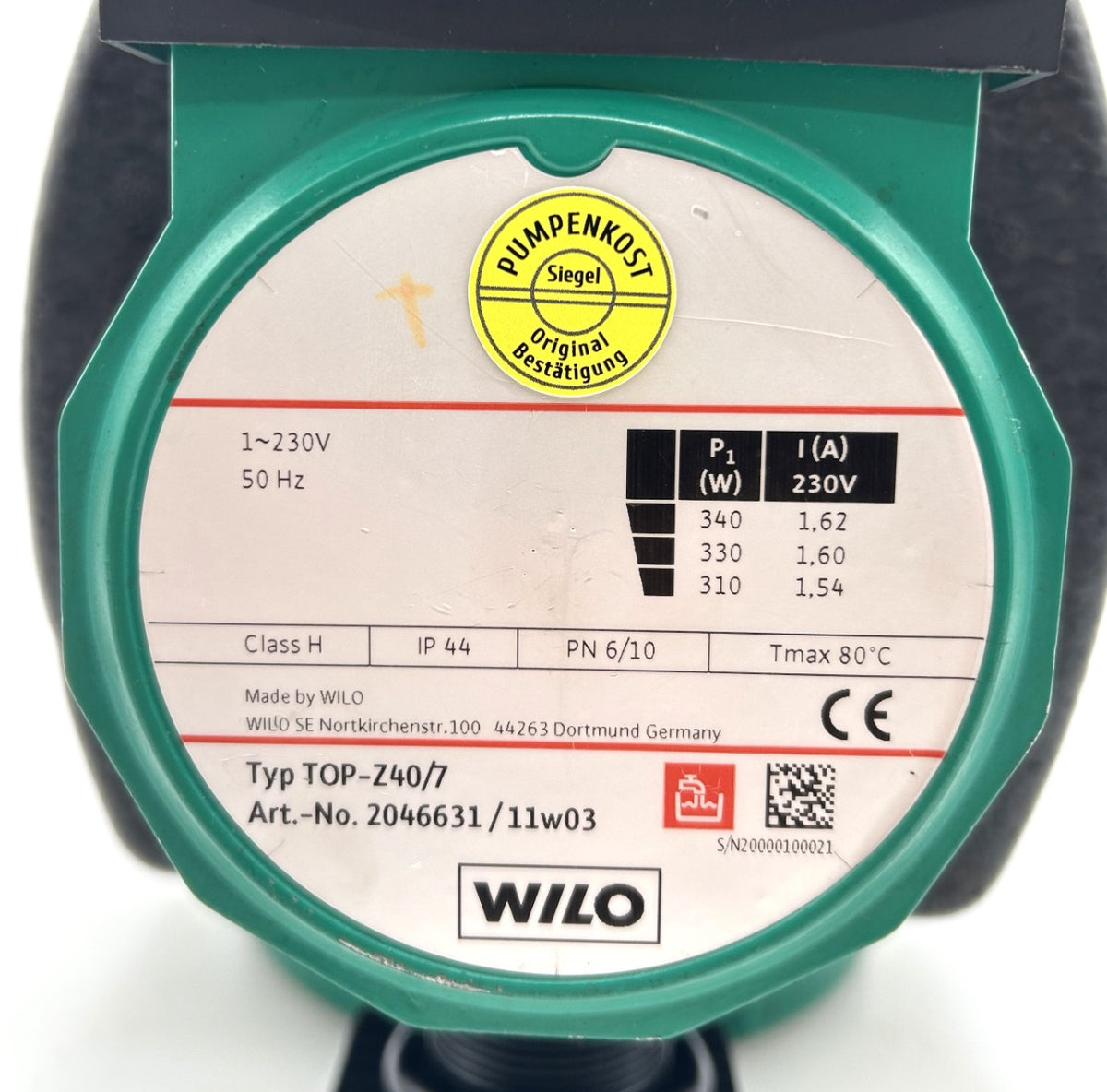 Wilo TOP-S 40/7 Brauchwasserpumpe 1x230V Umwälzpumpe 250mm P14/612