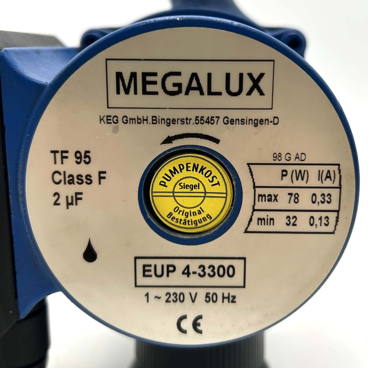 Megalux EUP 4-3300 Heizungspumpe 1x230 V Umwälzpumpe UPS 25-60 P8/754