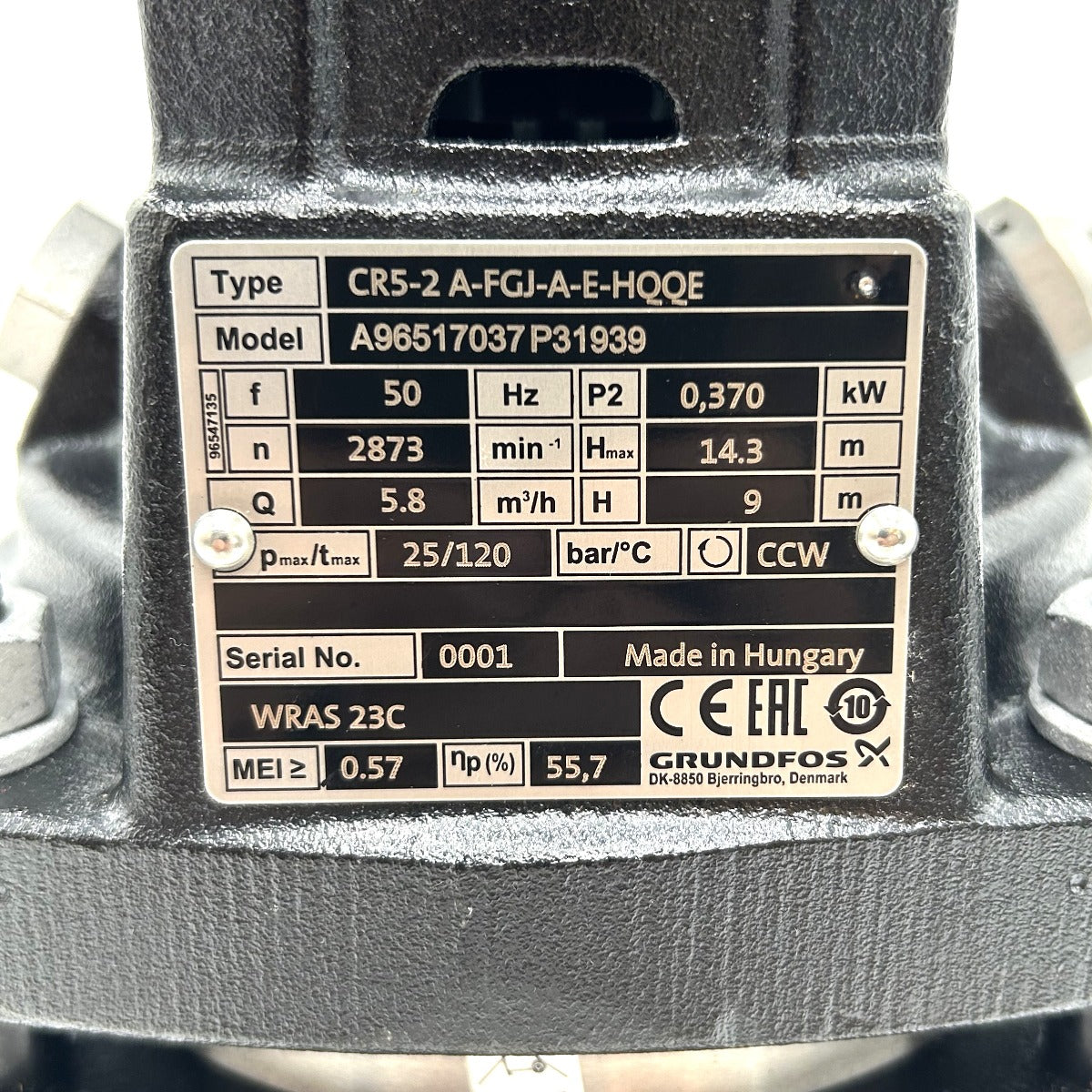 Grundfos CR 5-2 A-FGJ-A-E-HQQE Druckerhöhungspumpe 3x400V 0,37 kW P21/14