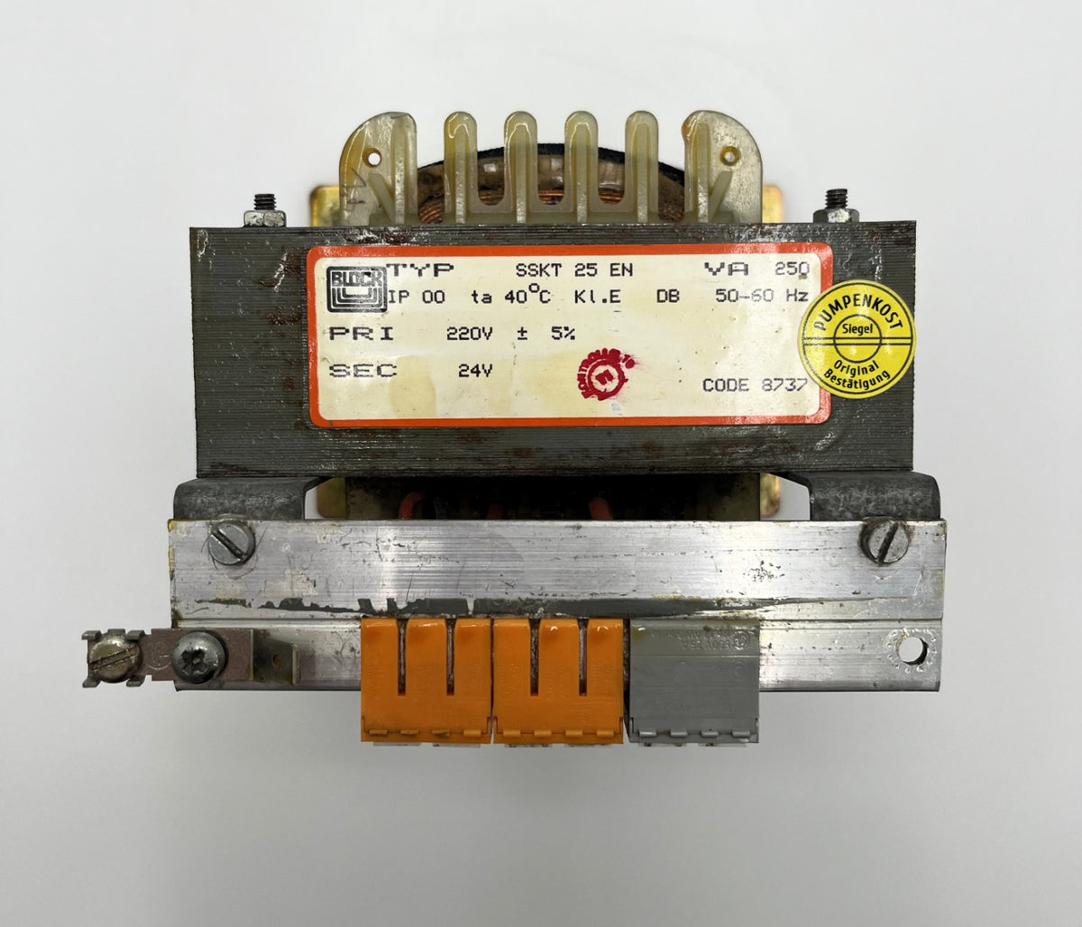 BLOCK SSKT 25 EN Trafo pri. 230V  sec. 24V  250VA T10/144