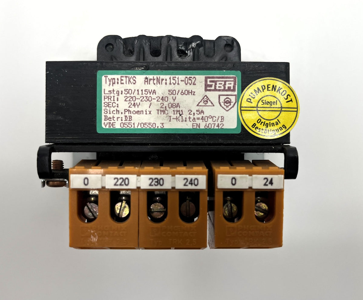 SBA ETKS ArtNr: 151-052 pri. 220 230 240V sec 24V 115VA   T10/154