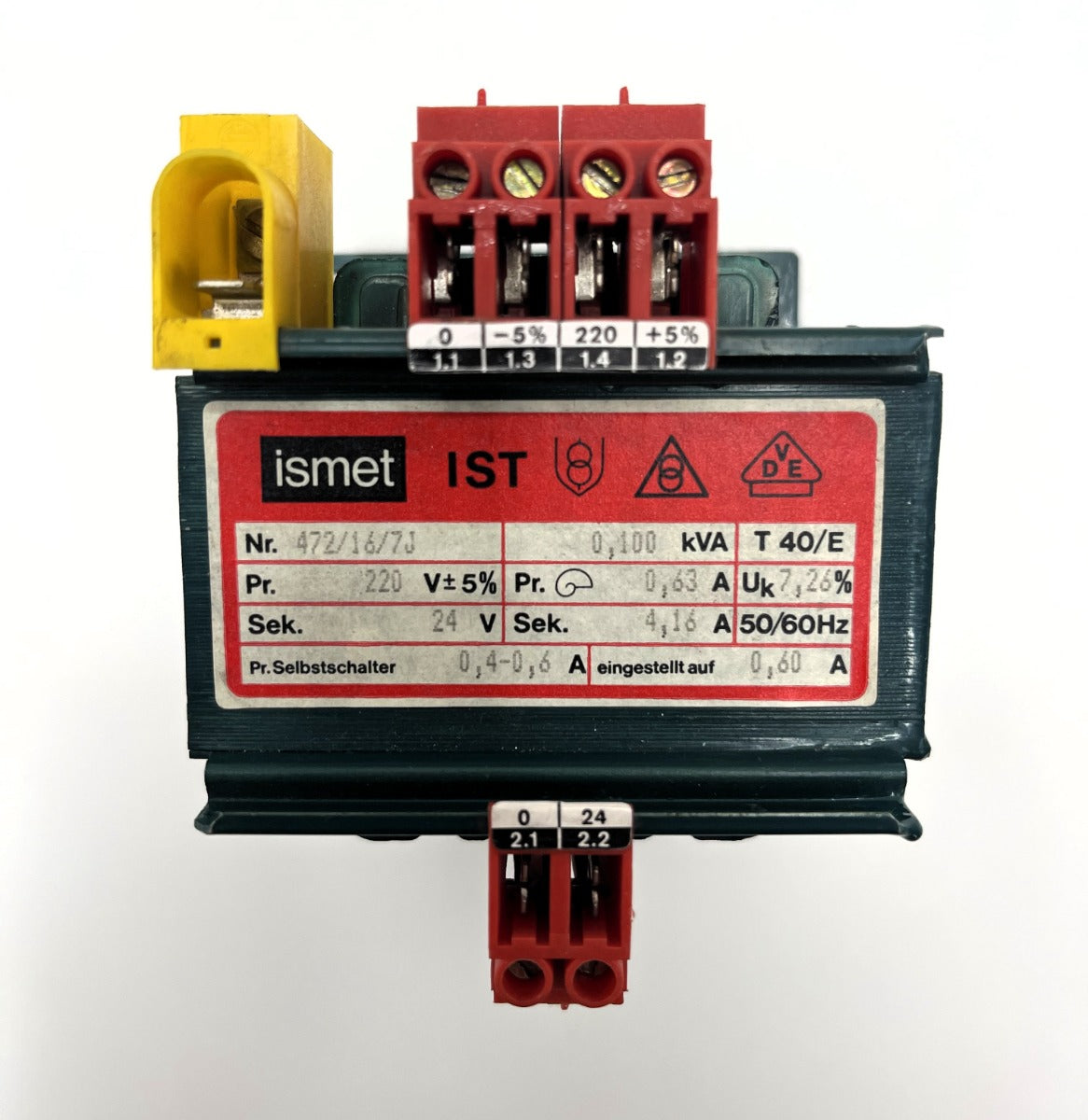 ISMET 472/16/7J Trafo pri. 220V sec. 24V 100VA   T10/157
