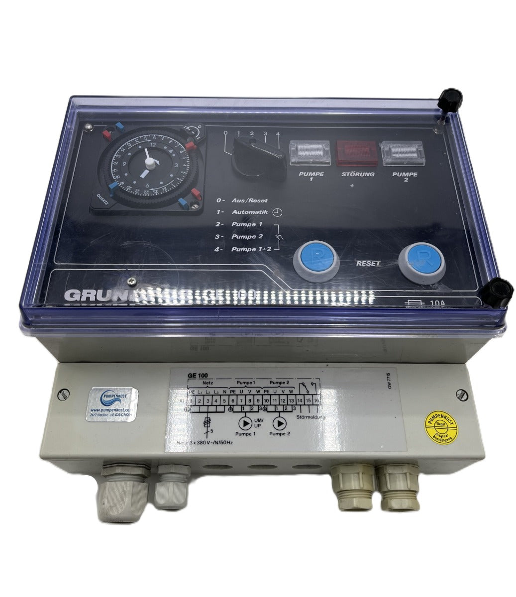 Grundfos Steuerung GE 100/TG  Pumpensteuergerät für 2 Pumpen  P13/406