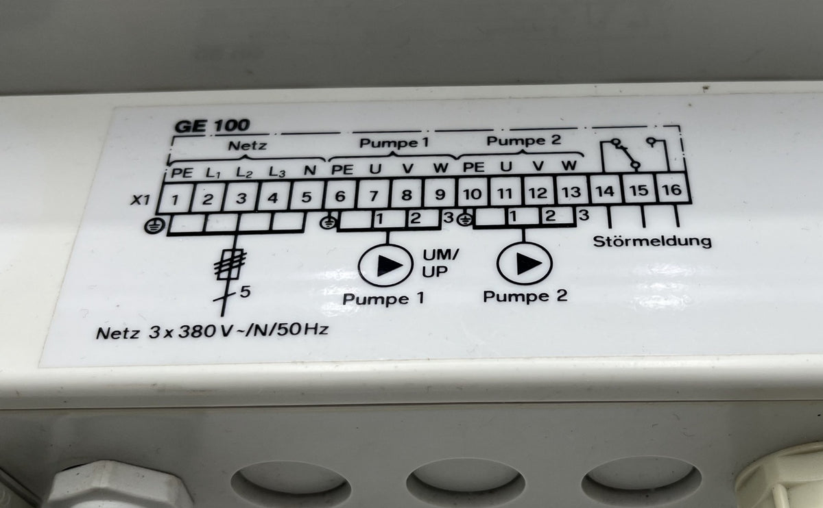 Grundfos Steuerung GE 100/TG  Pumpensteuergerät für 2 Pumpen  P13/406