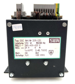 SBA DGC 209-121 Transformator 380/400/420V → 24V DC 192W Industrie Trafo T9/188