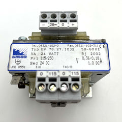 Rathgeber Transformator BV 78.27.1032 115/230V → 24V DC 24VA T9/191