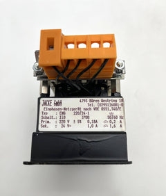 Jacke Transformator ENG 220/24-1 Netzgerät 220V → 24V DC 1A T9/225