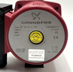 Grundfos UP 20-45 N Edelstahl 1x230V Trinkwasserpumpe P15/365