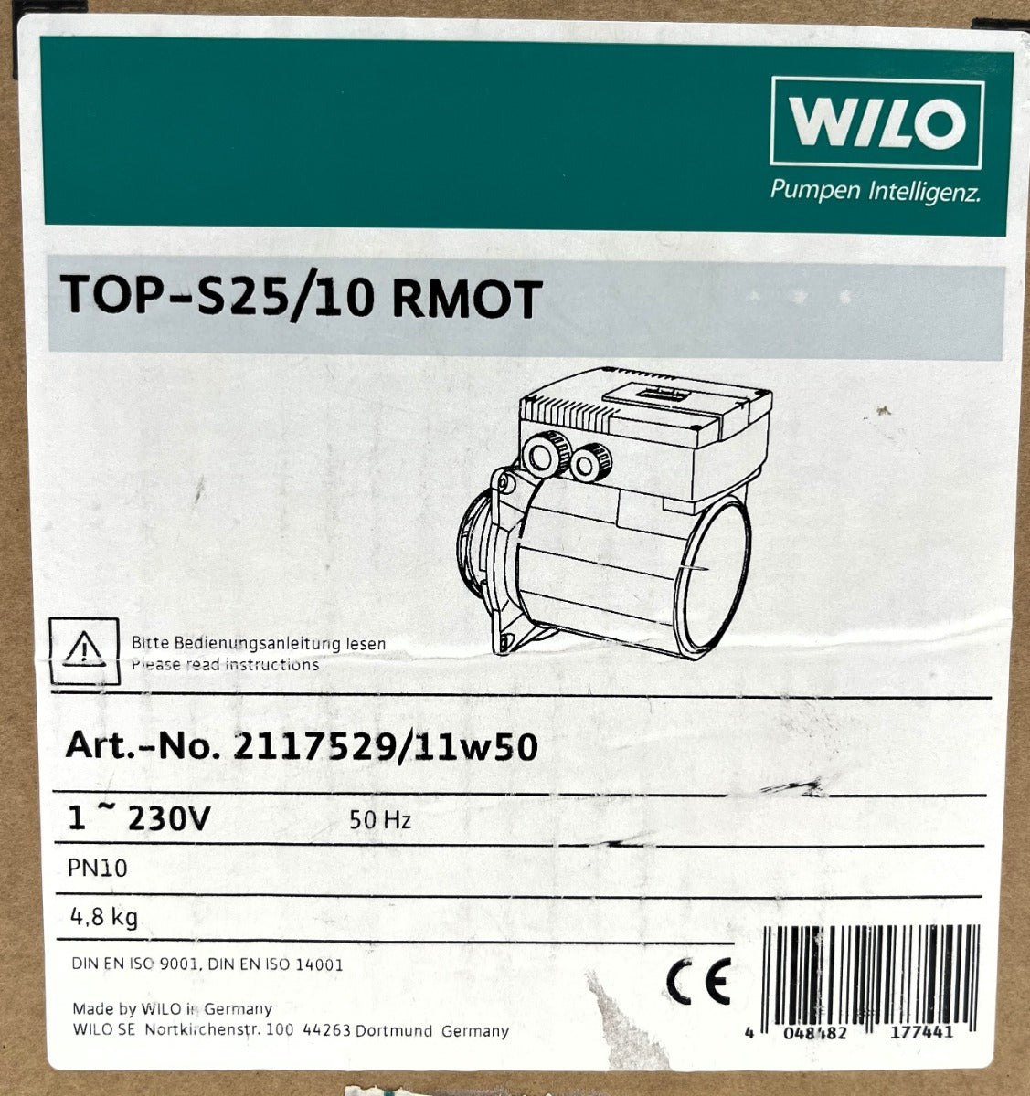 Wilo Top S 25/10 Ersatzmotor RMOT – Heizungspumpe Umwälzpumpe 230V PN10 P20/14