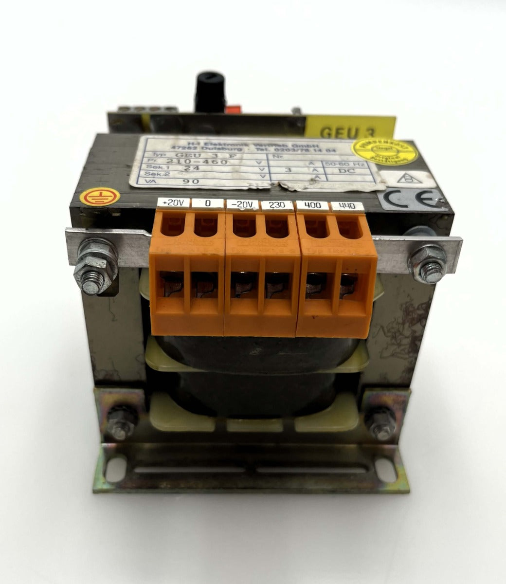 H-I Elektronik GEU 3 F Transformator – 230/400/440 V auf 24 V DC, 90 VA Trafo  Beschreibung T10/169