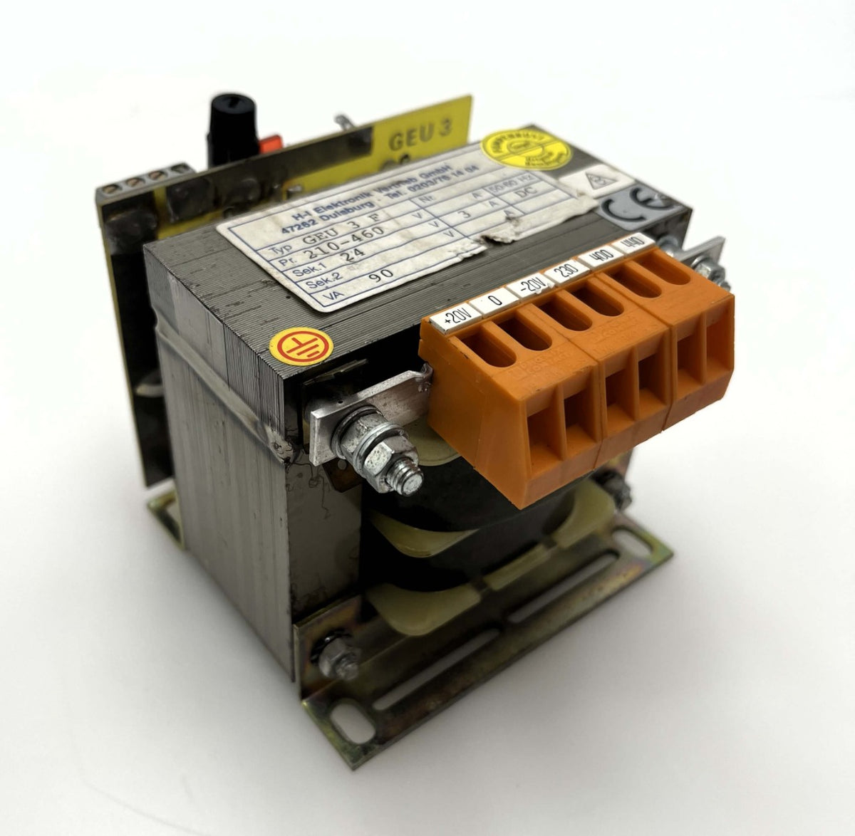 H-I Elektronik GEU 3 F Transformator – 230/400/440 V auf 24 V DC, 90 VA Trafo  Beschreibung T10/169