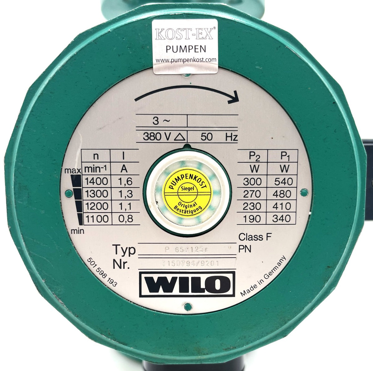 Wilo P 65/125 r Umwälz- Heizungspumpe 3x400V  P21/50