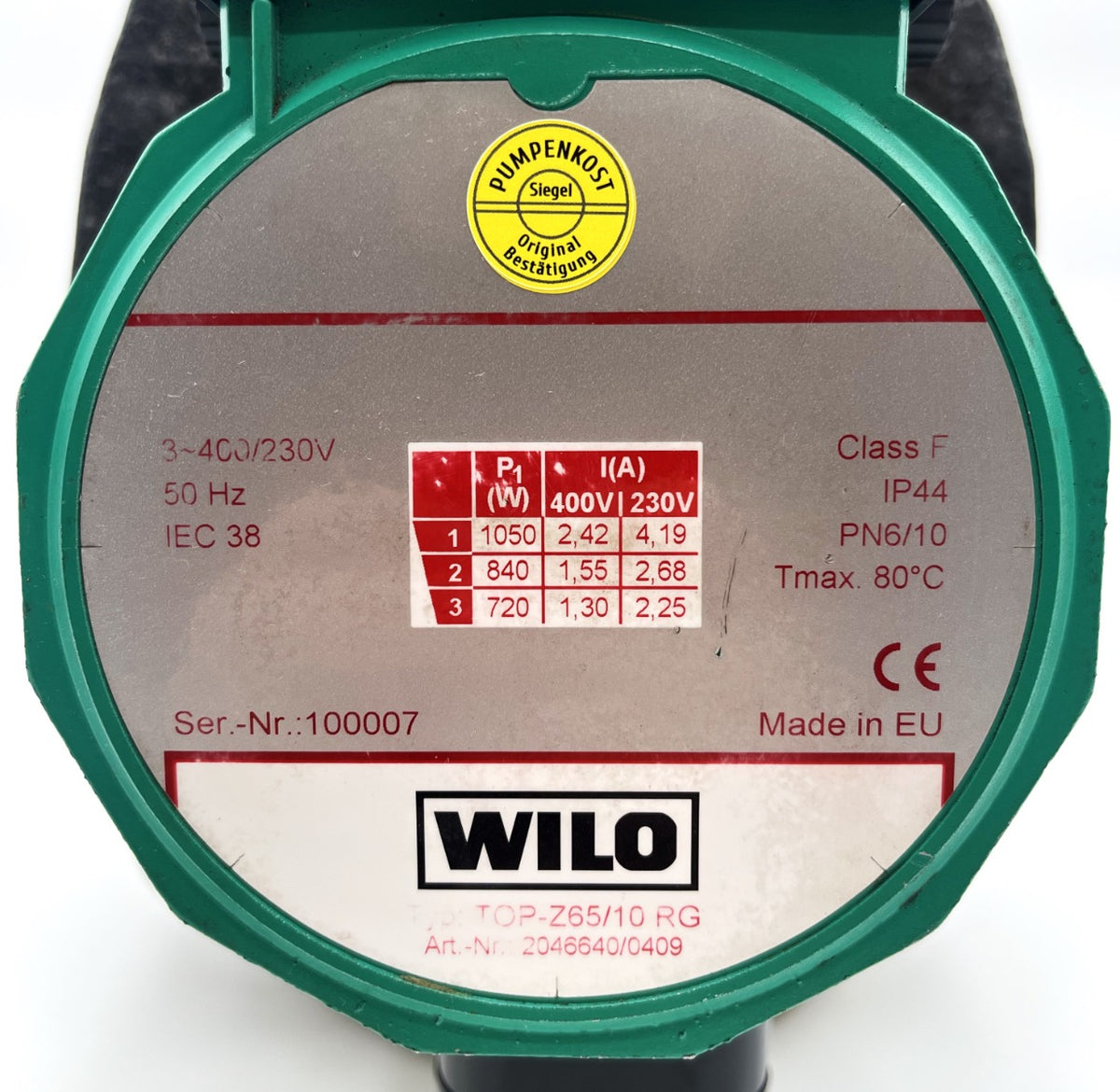 Wilo TOP - Z 65/10 RG Brauchwasserpumpe 3x400V Zirkulationspumpe 340mm P13/1479