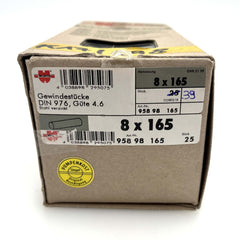 39x Würth Gewindestück M8 x 165 mm DIN 976 Bolzen 4.6 verzinkt K17/298