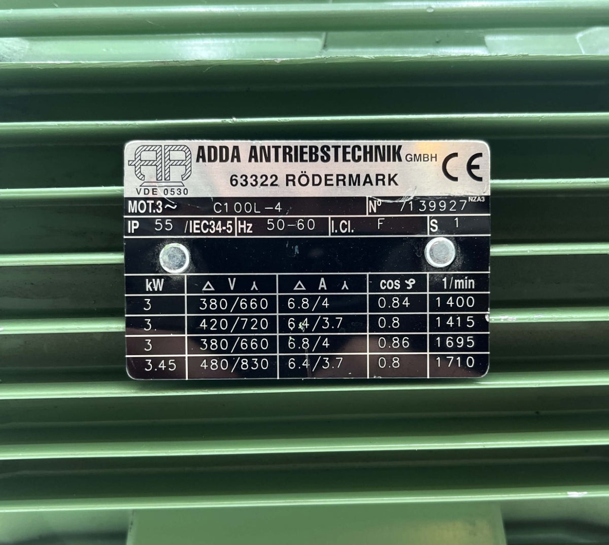 Adda Motor C1 00L-4 Flanschmotor 3x400V 3 kW  P8/718