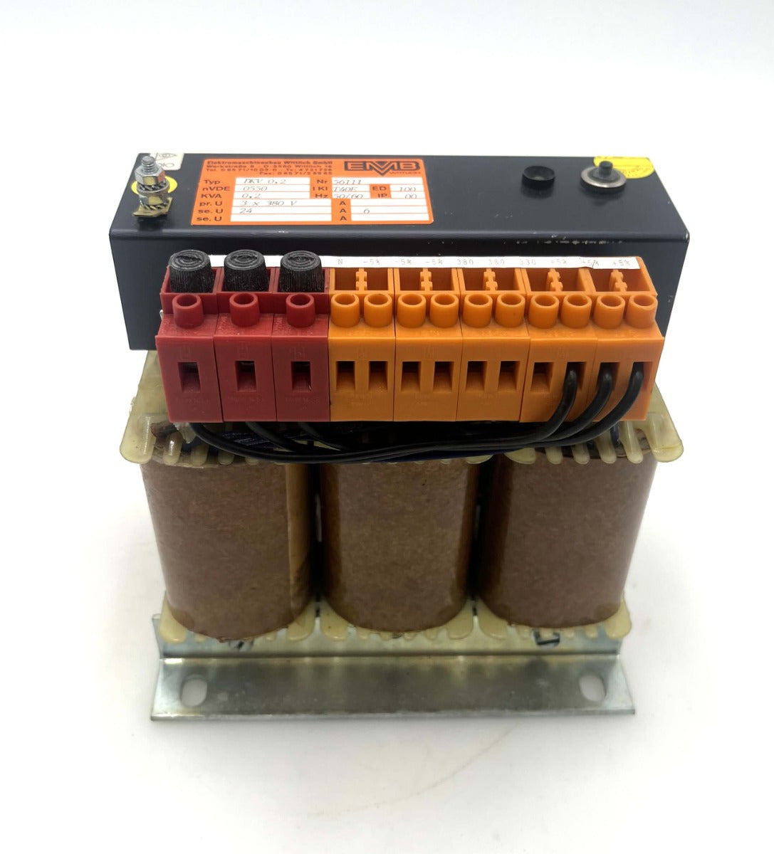EMB DKV 0,2 Transformator 3x380V → 24V DC 6A 200VA Trafo T9/234