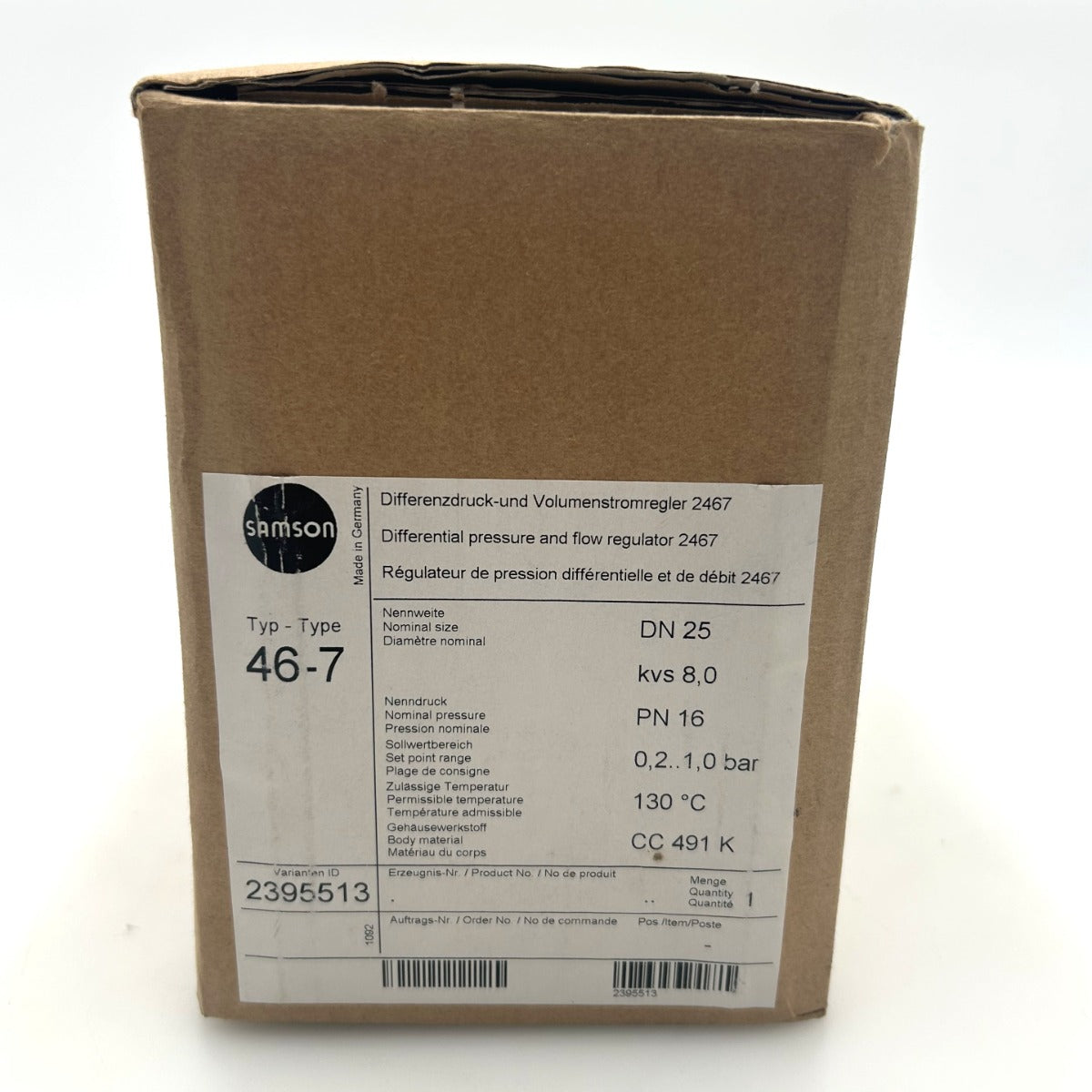 Samson Differenzdruck- und Volumenstromregler 2467 Typ 46-7 DN 25 PN 16 S16/83