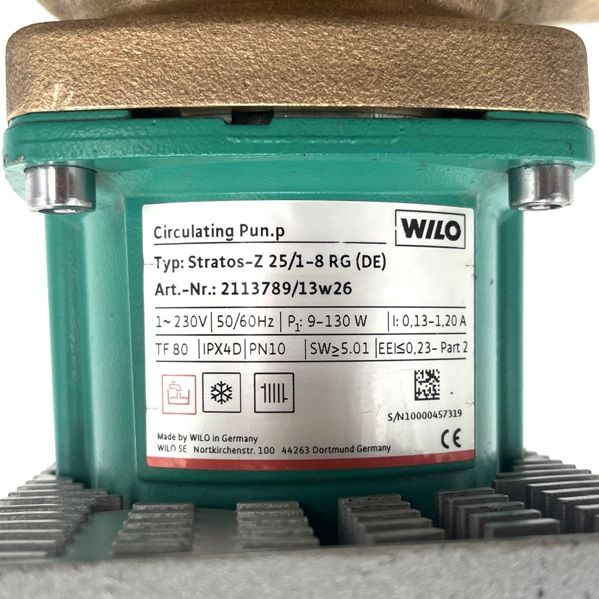 Wilo Stratos-Z 25/1-8 RG (DE) Zirkulationspumpe 180mm Brauchwasserpumpe 1x230V P25/25