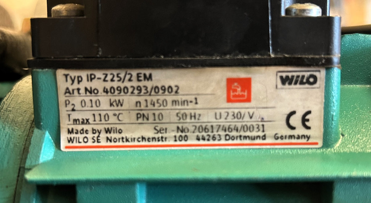 Wilo IP-Z 25/2 EM Brauchwasserpumpe 1x230V Zirkulationspumpe Edelstahl P12/645