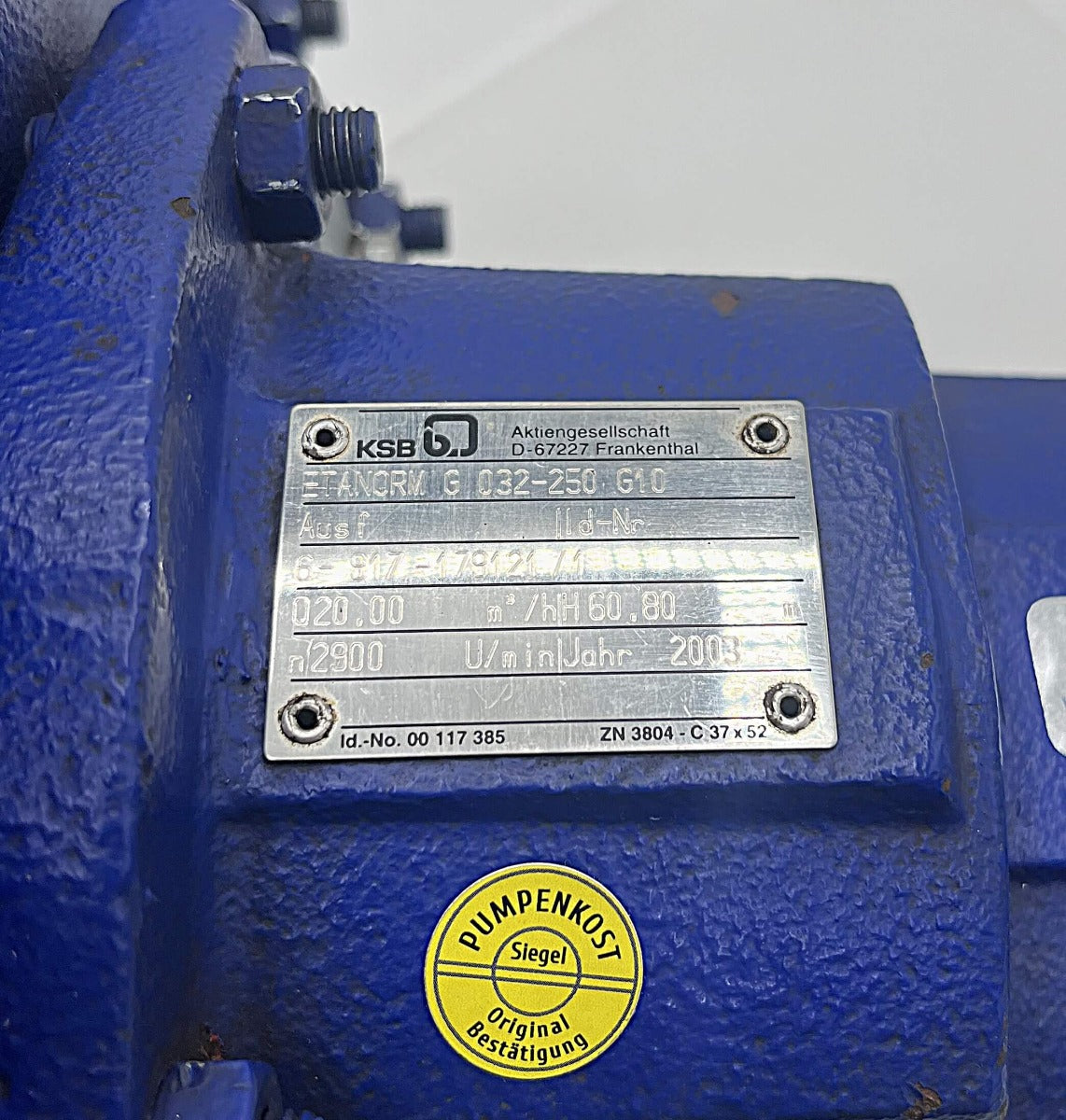 KSB Etanorm G 032-250 G10 Zapfwellen- Kreiselpumpe P9/1197