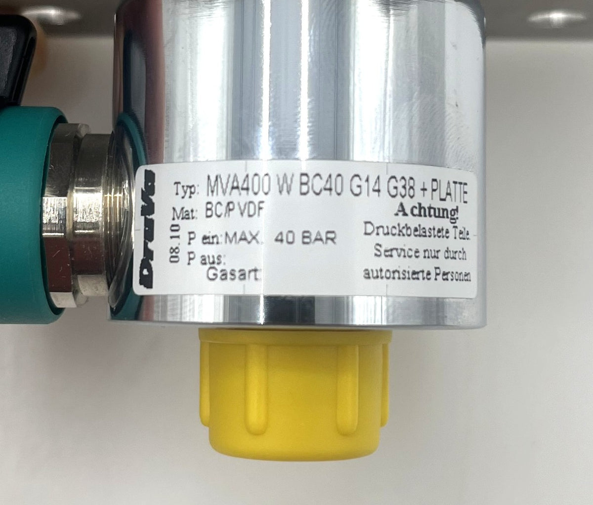 DruVa Regler  MVA400 W BC40 G14 G38 + Platte  L00024710 Absperrventil Gas 40 bar S14/262