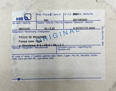 KSB Wellenrad Movichrom N G + NB G + NB 1 G 5 Druckstufe ID-Nr. 39020482 P12/313