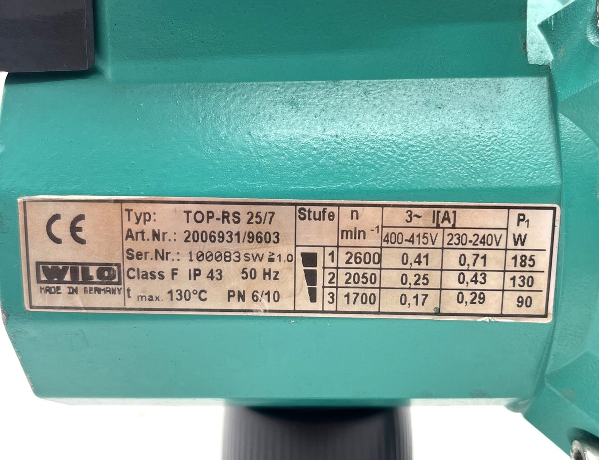 Wilo TOP-RS 25/7 Heizungspumpe Umwälzpumpe 3x400V  P13/1075