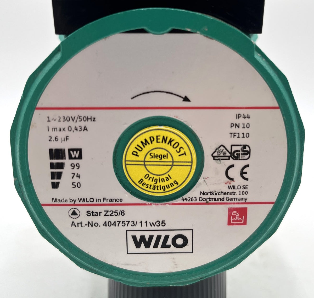 Wilo Star Z 25/6 Brauchwasserpumpe 1x230 V RG  P18/23
