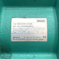 Wilo BL 32/160 - 0,55/4 3x400V Trockenläuferpumpe Kreiselpumpe 0,55KW  P13/1029