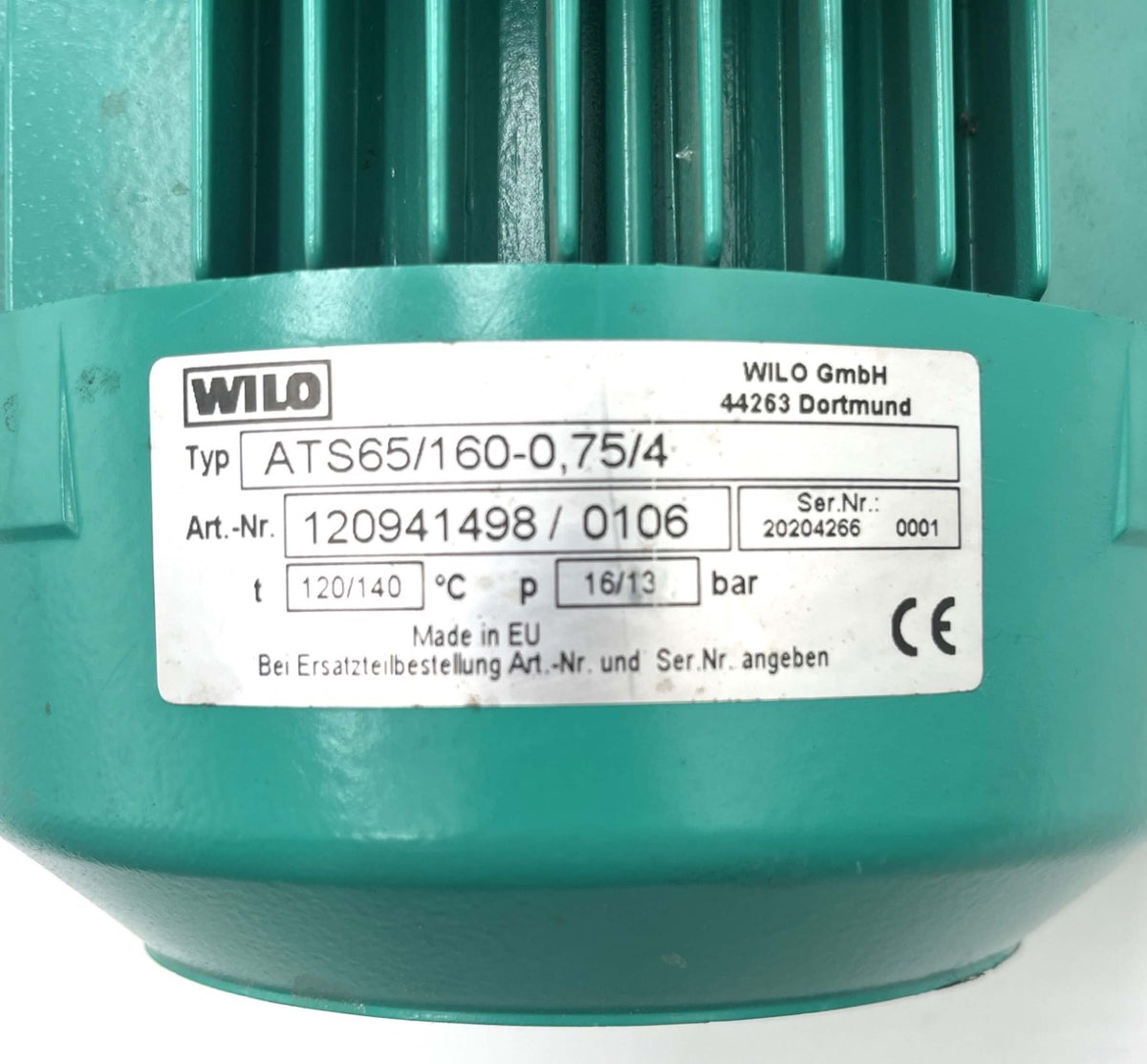 Wilo ATS 65/160-0,75/4 Ersatzmotor 3x400 V   P9/952