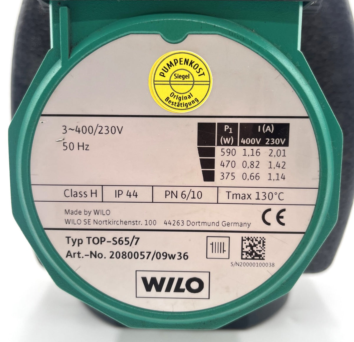 Wilo Top S 65/7 Heizungspumpe 3x400V Umwälzpumpe P15/519 