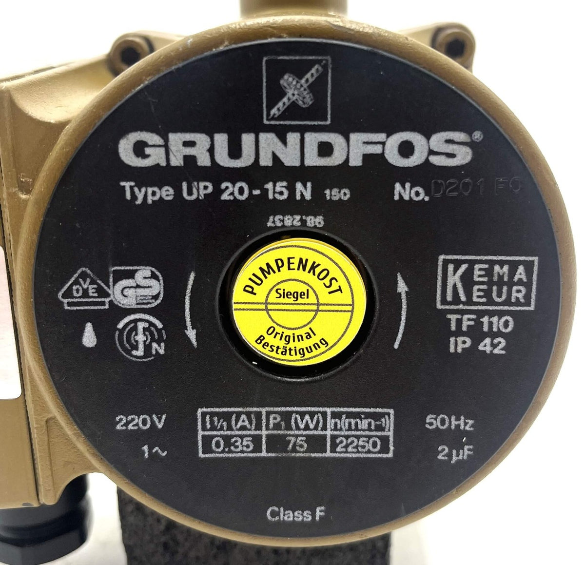Grundfos UP 20-15 N Trinkwasserpumpe 230V 150mm P10/483 