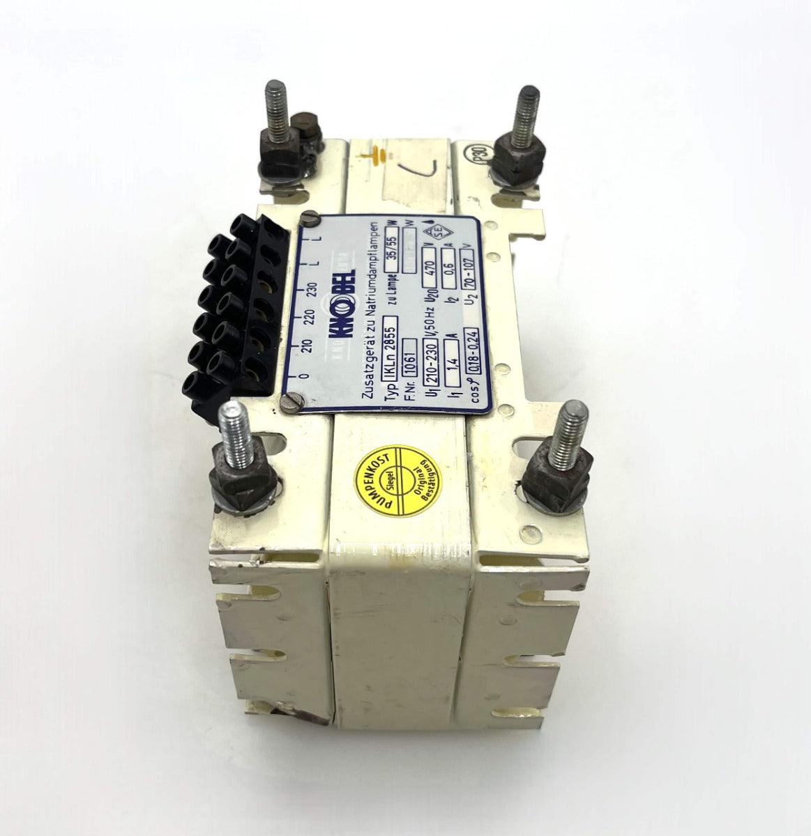 Knobel IKLn 2855 Trafo  Zusatzgerät Natriumdampflampe Drossel 210-230V auf 470V, 70-107V T9/248