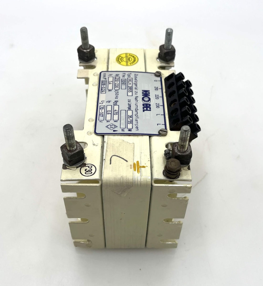 Knobel IKLn 2855 Trafo  Zusatzgerät Natriumdampflampe Drossel 210-230V auf 470V, 70-107V T9/248
