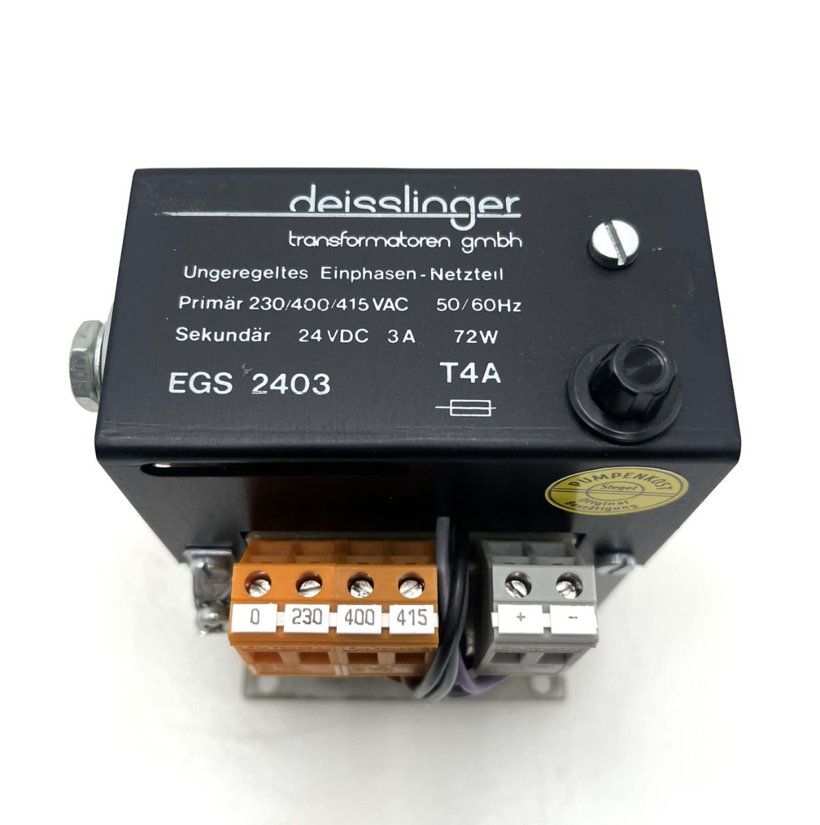 Deisslinger EGS 2403 Transformator 230/400/415V → 24V DC 3A Trafo T9/249